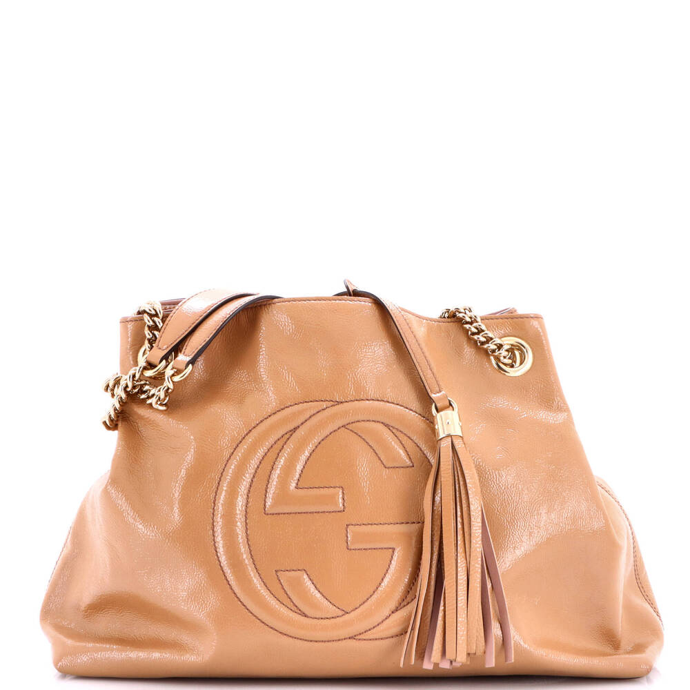 Gucci Medium Soho Chain Strap Shoulder Bag Patent - Picture 1 of 7